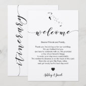 De Bahama's bruiloft welkomstbrief en reisroute Programmakaart (Voorkant / Achterkant)