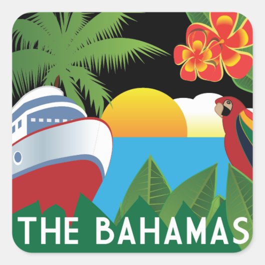De Bahamas Cruise Vierkante Sticker (Voorkant)