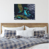 De Bahama's, Florida en Cuba Canvas Afdruk (Insitu (Slaapkamer))