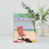 De Bahama's Klassieke vintage reisposter Briefkaart (Staand voorkant)