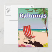 De Bahama's Klassieke vintage reisposter Briefkaart (Voorkant / Achterkant)