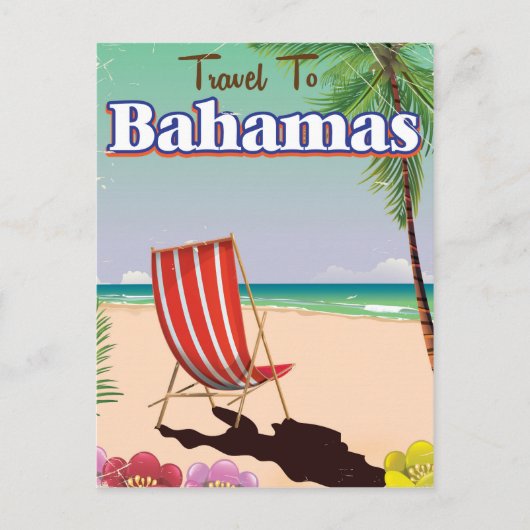 De Bahama's Klassieke vintage reisposter Briefkaart (Voorkant)