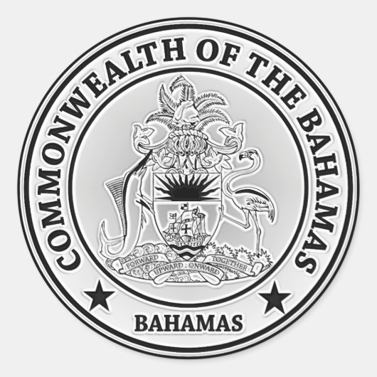 De Bahamas om Embleem Ronde Sticker (Voorkant)