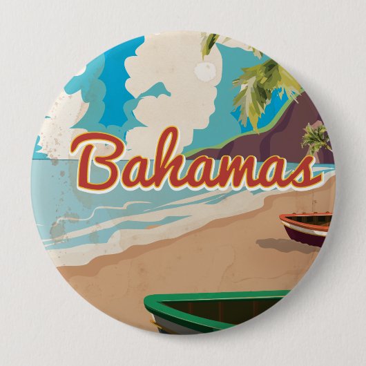 De Bahama's Ronde Button 4,0 Cm (Voorkant)