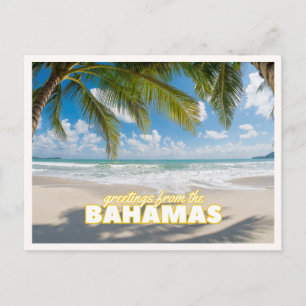 De Bahama's Tropisch Strand Retro Vintage Groet Briefkaart
