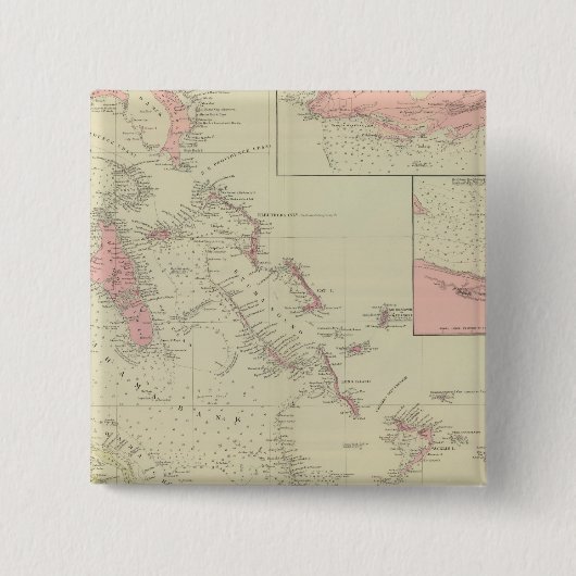 De Bahama's Vierkante Button 5,1 Cm (Voorkant)