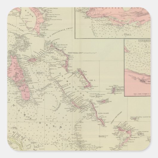 De Bahama's Vierkante Sticker (Voorkant)
