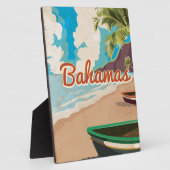 De Bahama's vintage Reisposter. Fotoplaat (Zijkant)