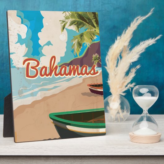 De Bahama's vintage Reisposter. Fotoplaat (Zijkant)