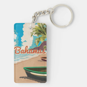 De Bahama's vintage Reisposter. Sleutelhanger