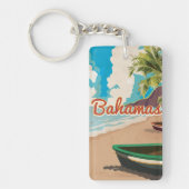 De Bahama's vintage Reisposter. Sleutelhanger (Voorkant)