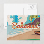 De Bahama's Vintage Vakantie reis kunst Briefkaart (Voorkant / Achterkant)