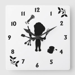 De Baker snijdt zijn gereedschap / gereedschap Vierkante Klok