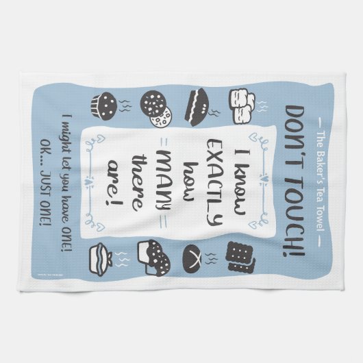 De Baker's Tea Towel Gift (Blauw) Theedoek (Horizontaal)