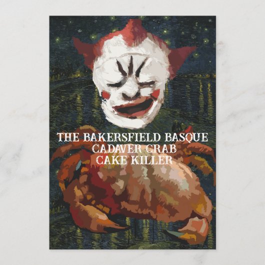 De Bakersfield Baskische Krab Cake Killer Californ Feestdagenkaart (Voorkant)