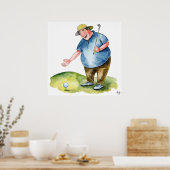 De bal aanpakken - Golf Art Print (Keuken)