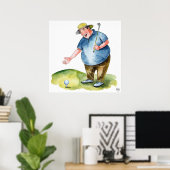 De bal aanpakken - Golf Art Print (Thuiskantoor)