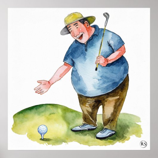 De bal aanpakken - Golf Art Print (Voorkant)