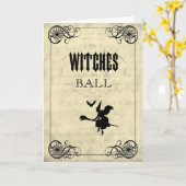 De bal Halloween van Heksen Kaart (Gele Bloem)