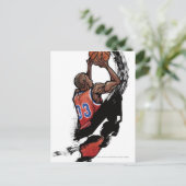 De bal van de de spelerholding van het basketbal briefkaart (Staand voorkant)