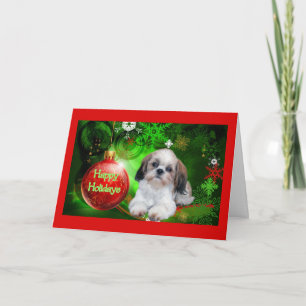 De Bal van de Kerstkaart van Tzu van Shih prettige Feestdagen Kaart