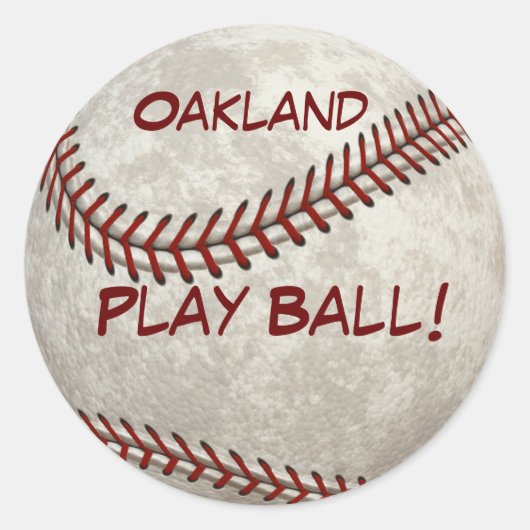 De Bal van het Spel van het Honkbal van Oakland! Ronde Sticker (Voorkant)