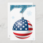 De bal van Kerstmis met de vlag van de V.S. Feestdagenkaart (Voorkant / Achterkant)