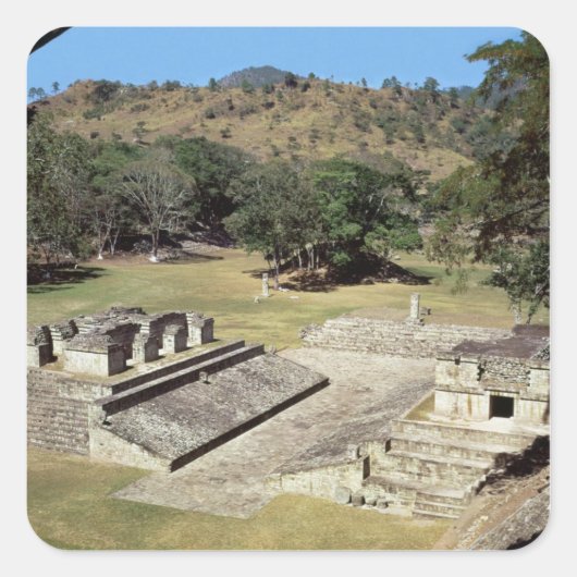 De balcourt op het Main Square, Klassieke Periode Vierkante Sticker (Voorkant)