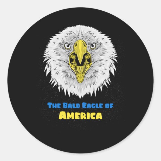 De Bald Eagle van het Amerikaanse embleem Ronde Sticker (Voorkant)
