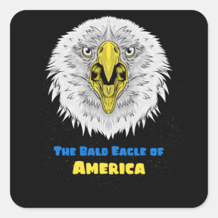 De Bald Eagle van het Amerikaanse embleem Vierkante Sticker