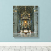De Baldacchino, het hoge altaar en de stoel Canvas Afdruk (Insitu (Houten vloer))
