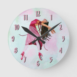 De baletklok ~ Roze Ronde Klok