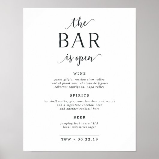 De balk is open | Onderteken voor het menu Bindbal Poster (Voorkant)