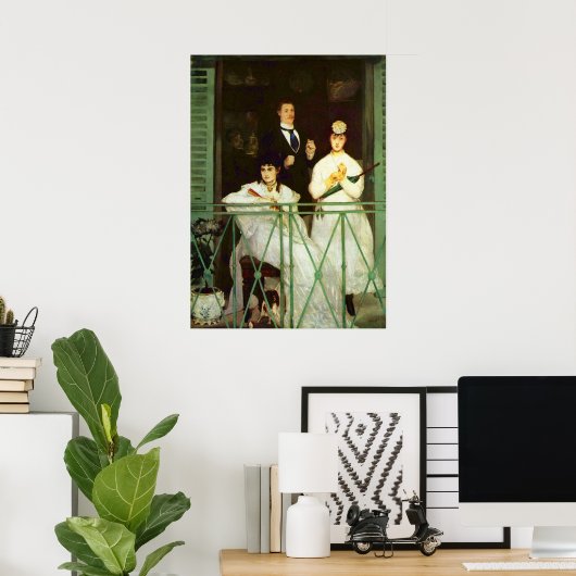 De Balkon (Le Balcon) van Edouard Manet Poster (Thuiskantoor)