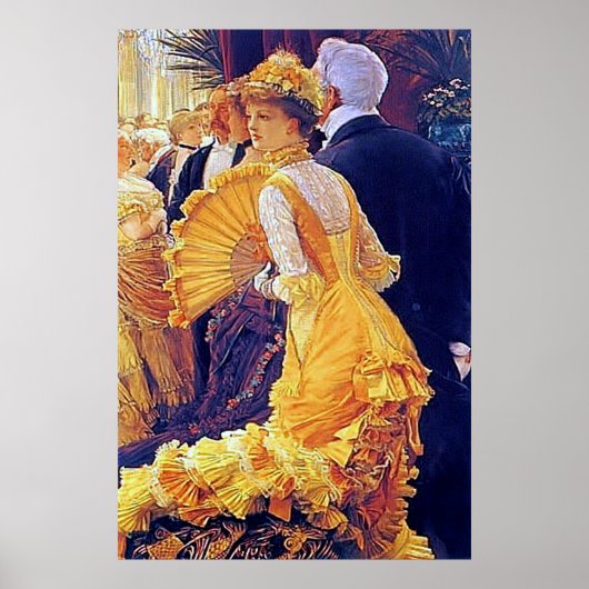 De Ball ~ James Tissot ~ Fine Art Canvas print. Poster (Voorkant)