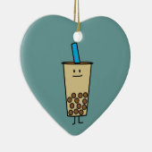 De ballen van de Tapioca van de Thee van de Melk Keramisch Ornament (Rechts)