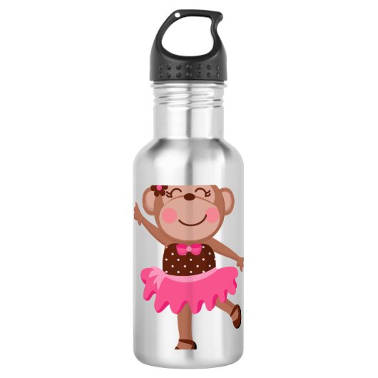 De Ballerina van de aap Waterfles (Voorkant)
