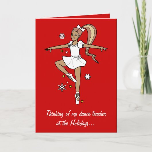 De Ballerina van de Leraar van de Dans van het Feestdagen Kaart (Voorkant)