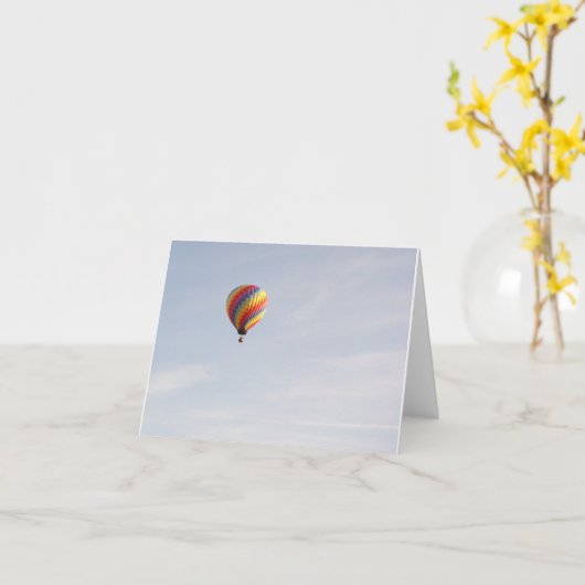 De Ballon horizontale Notecard van de hete Lucht - Kaart (Gele Bloem)