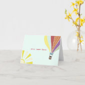 De Ballon Notecard van de hete Lucht Kaart (Gele Bloem)