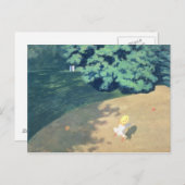 De ballon of hoek van een park met een kind briefkaart (Voorkant / Achterkant)