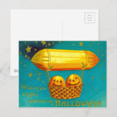 De Ballon van de Hete Lucht van de Pompoen van de Briefkaart (Voorkant / Achterkant)