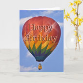 De Ballon van de Hete Lucht van de verjaardag Kaart (Gele Bloem)