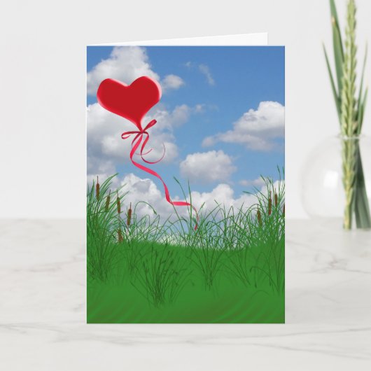 De Ballon van Valentijn Feestdagen Kaart (Voorkant)
