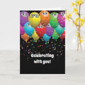 De ballonbos van de verjaardag van groep kaart (Gele Bloem)