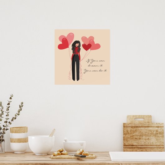 De ballonnen dromen dat het inspirerend doet poster (Keuken)