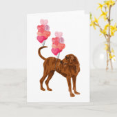 De Ballons van de Liefde van Coonhound Kaart (Gele Bloem)