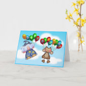 De Ballons van de verjaardag Kaart (Gele Bloem)