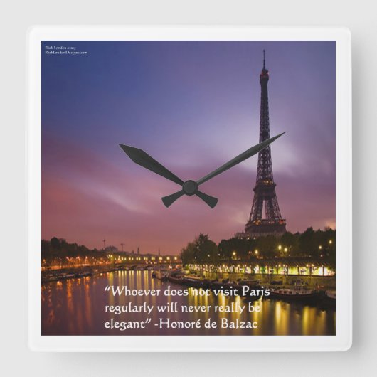 de Balzac citaat over de muur in Parijs Vierkante Klok (Voorkant)