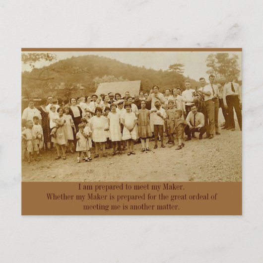 De Banana Bunch: Camp Meeting uit 1930 Briefkaart (Voorkant)